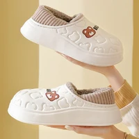 Waterproof Cotton Slippers for Women Men Winter Outdoor Indoor Home Plush Warm Thick Sole Anti slip Cotton Shoes for Couple - Image 6