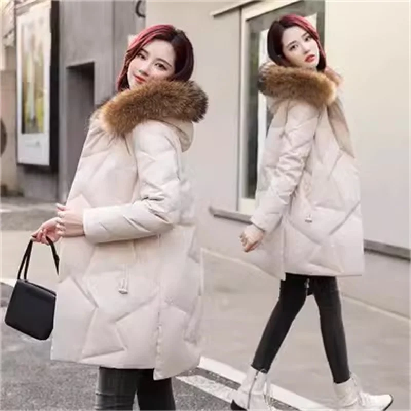 

Bosden Down Jacket Women Mid Length 2023 New White Duck Down Fashionable Loose Fitting Korean Winter Jacket Thickened Warm Top B