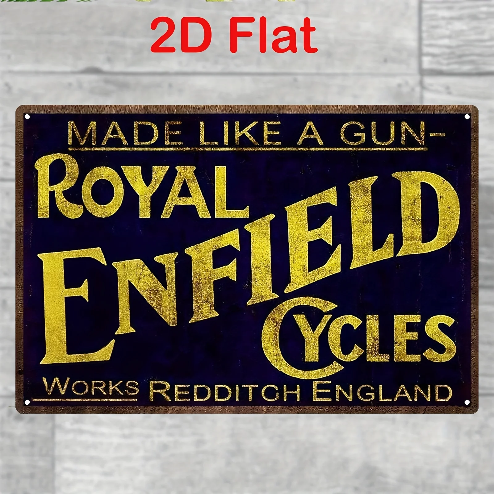 Vintage-Style Metal Sign | Made Like a Gun Royal Enfield Tin Plate Art