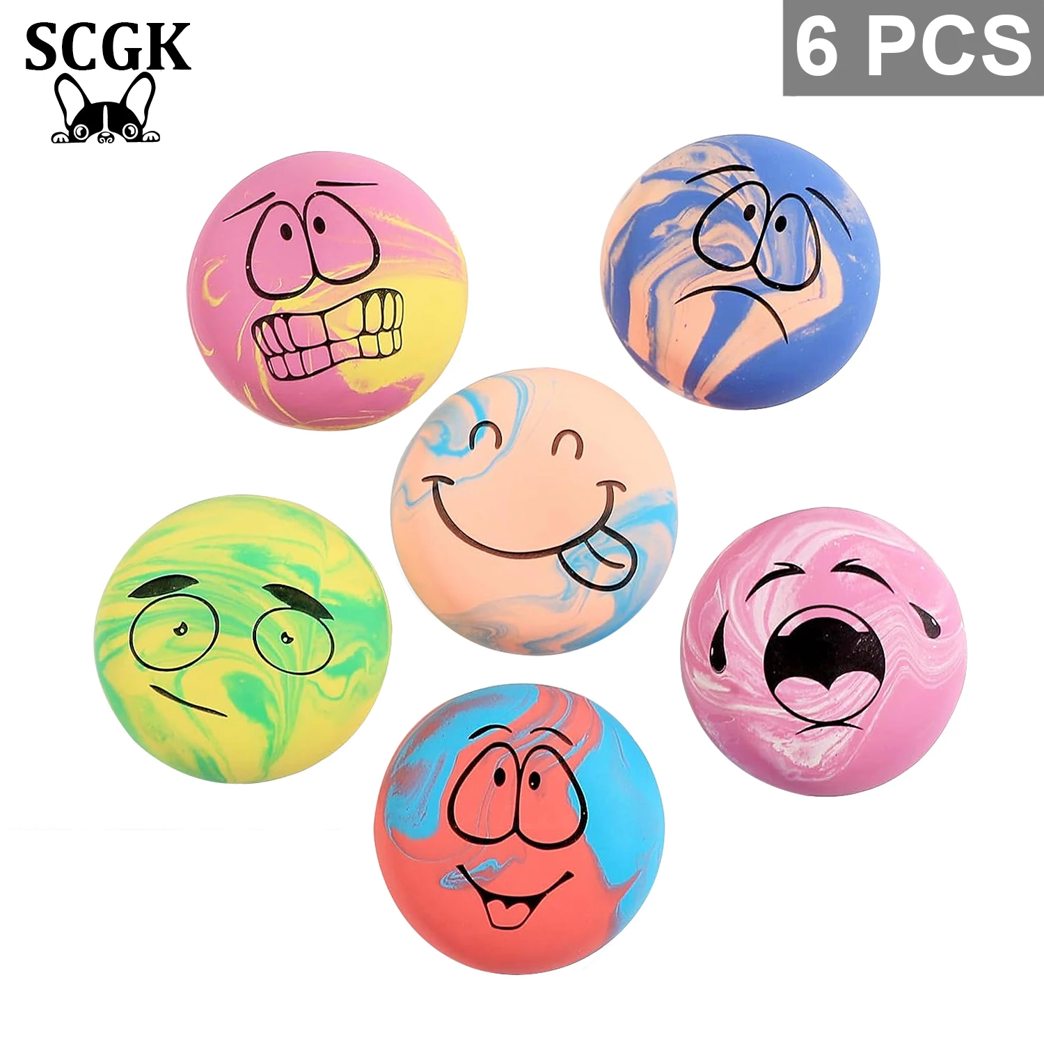 

6PCS Dog Toys Squeaker Latex Bouncy Ball Squeaky Rubber Dog Toy for My Dog Small Dogs Interactive Pet Supplies Dog Accessories