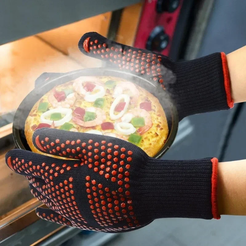 500/800 Degree Heat Resistant 1 Pcs/Pair Microwave Oven BBQ Mittens Gloves Aramid Gloves Cooking Baking Kitchen Accessories