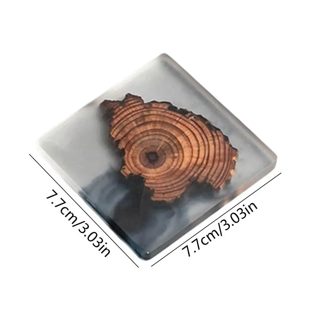 Description Picture 3 of itemCreative Resin Pine Coasters Heat-resistant Placemats Drink Mat Tea Coffee Cup Pad Waterproof Non-slip Table Decor Tableware Pad