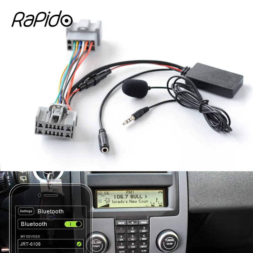 Bluetooth-совместимый автомобильный комплект микрофон гарнитура 12Pin AUX адаптер для Ford