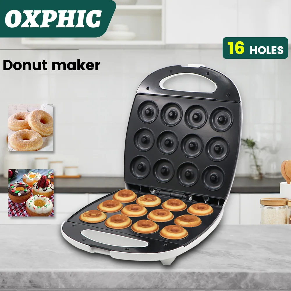 

OXPHIC 1300W Donut Machine Electric Donut Making Machine with Non-Stick Surface DIY Breakfast Maker Kitchen Cookware