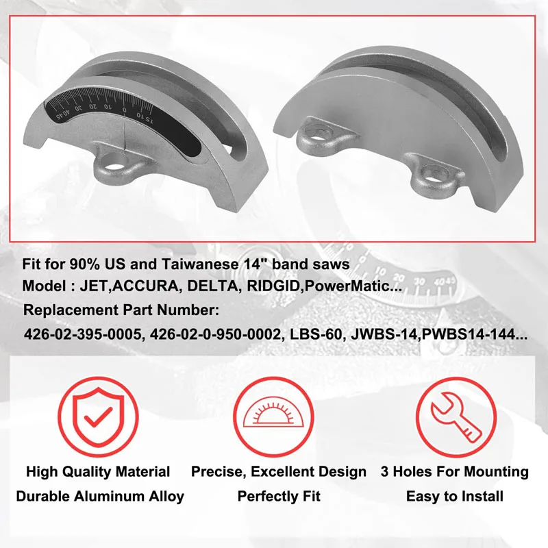14 Inch Bandsaw Trunnions Fit For Wood Band Saw Aluminum Alloy Made, Replacement for JWBS-14, LBS-60, 426-02-395-0005