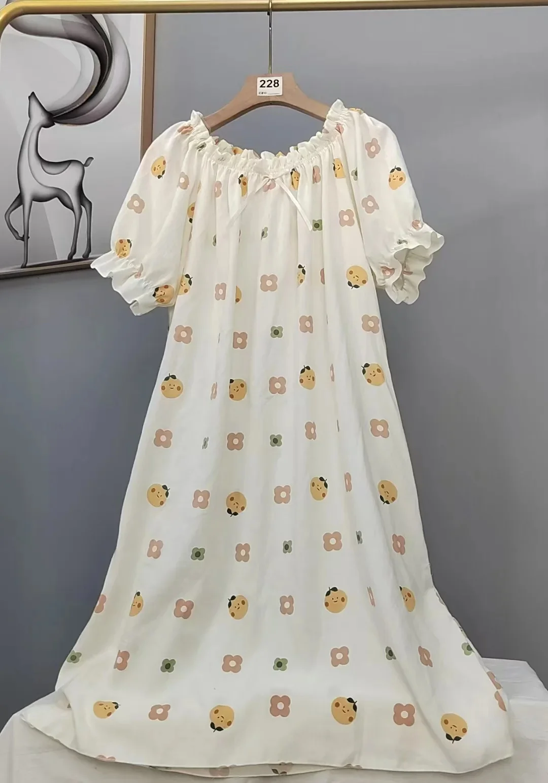 قميص نوم قطني سحابي لصيف 2025، لطيف وفضفاض، مقاس ك...