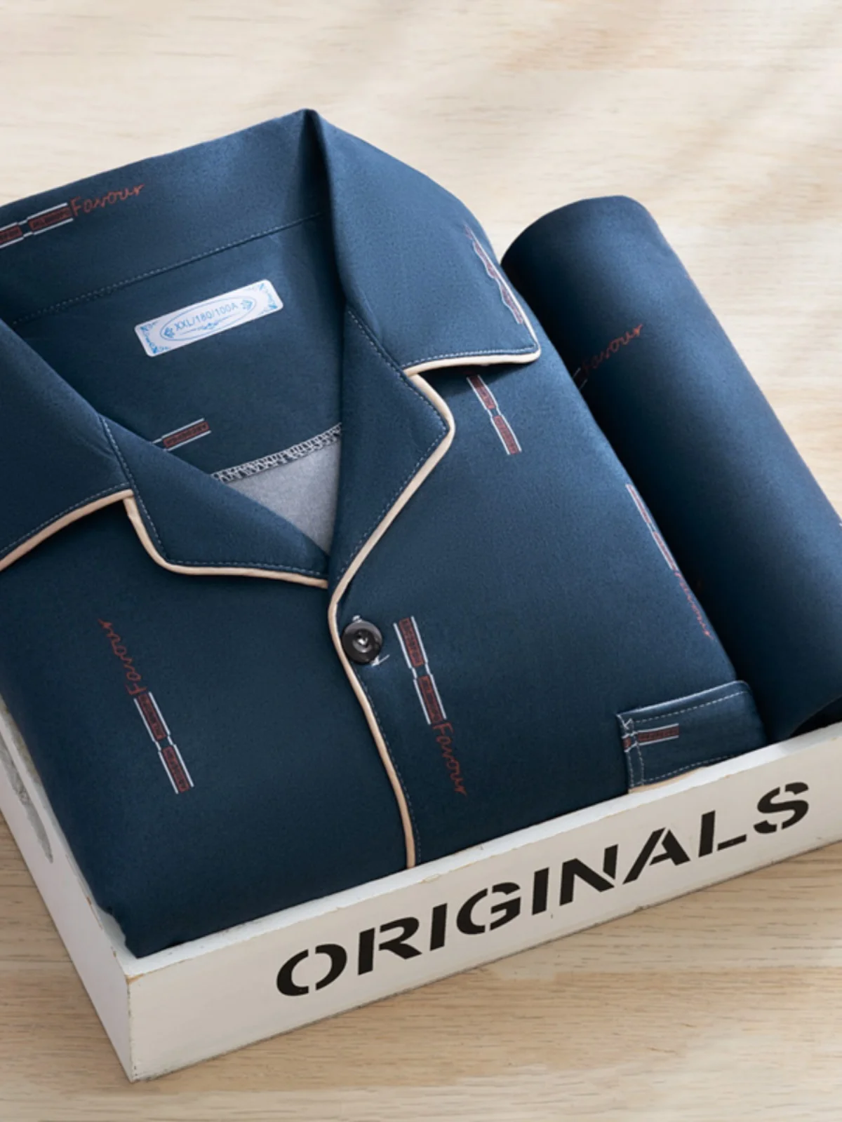 Men's Thin Cotton Pajamas Long Sve Long Pants Two-Piece Set Casual Simple Print Letter Home Wear Spring Autumn Youth Sle