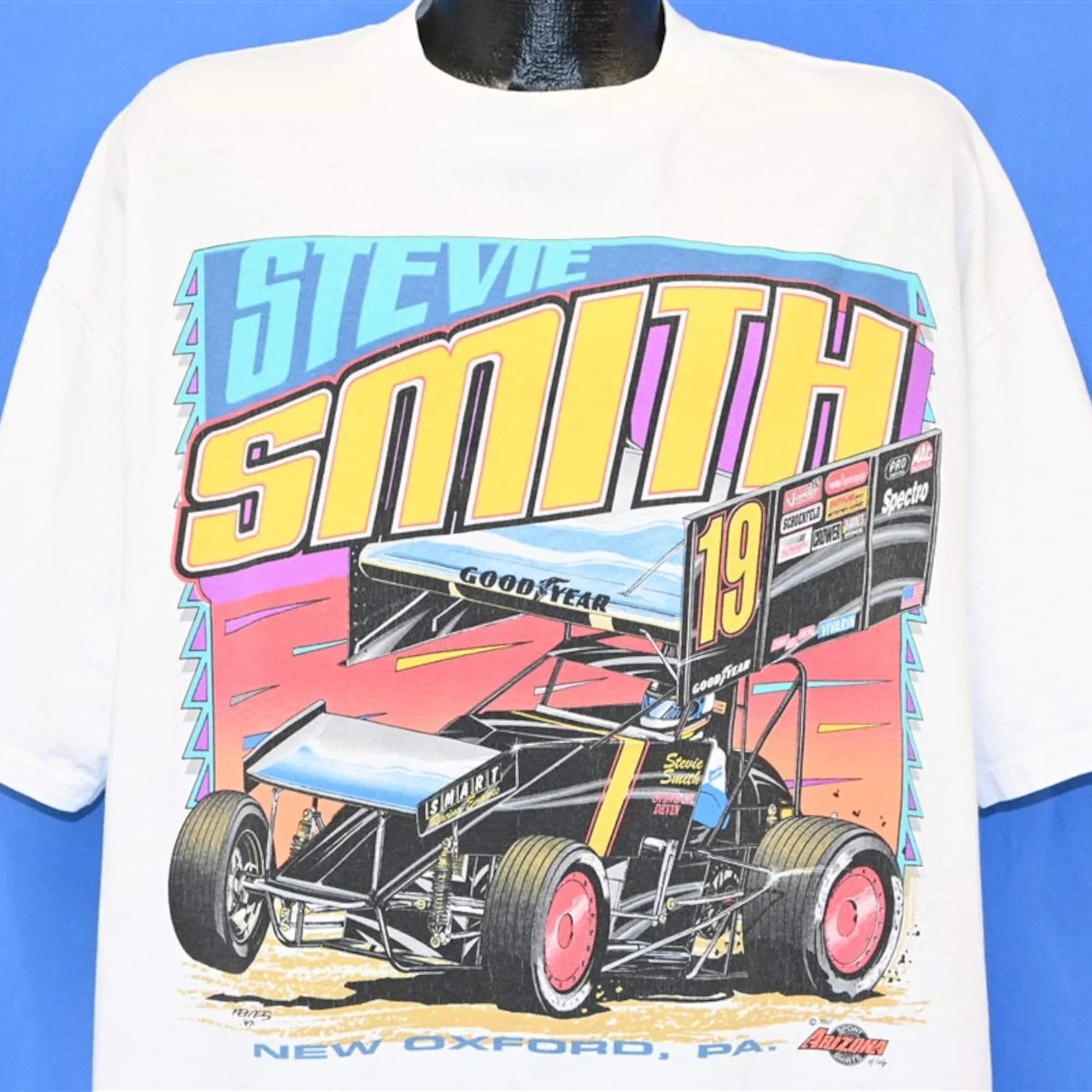 Maglietta Double Sided Goodyear Da Corsa Per Auto Da 19 Sprint Anni '90