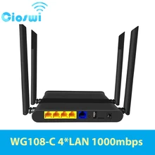 Cioswi Wifi Router 1200Mbps Dual Band Openwrt Firewall 5.8Ghz 800Mhz 4-LAN High Gain 4 * 5dbi Antennes voor Home Office Hotspot