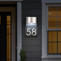Plaque de porte lumineuse Led solaire en acrylique personnalisée, signe de numéro de maison, plaque d'adresse extérieure, cadeau d'appartement de maison, Plaque lumineuse solaire 5