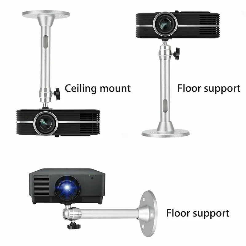 Portable Projector Bracket 360&deg; Rotatable Ceiling Wall Mount for HY300 HY320 Beam Projector Aluminium