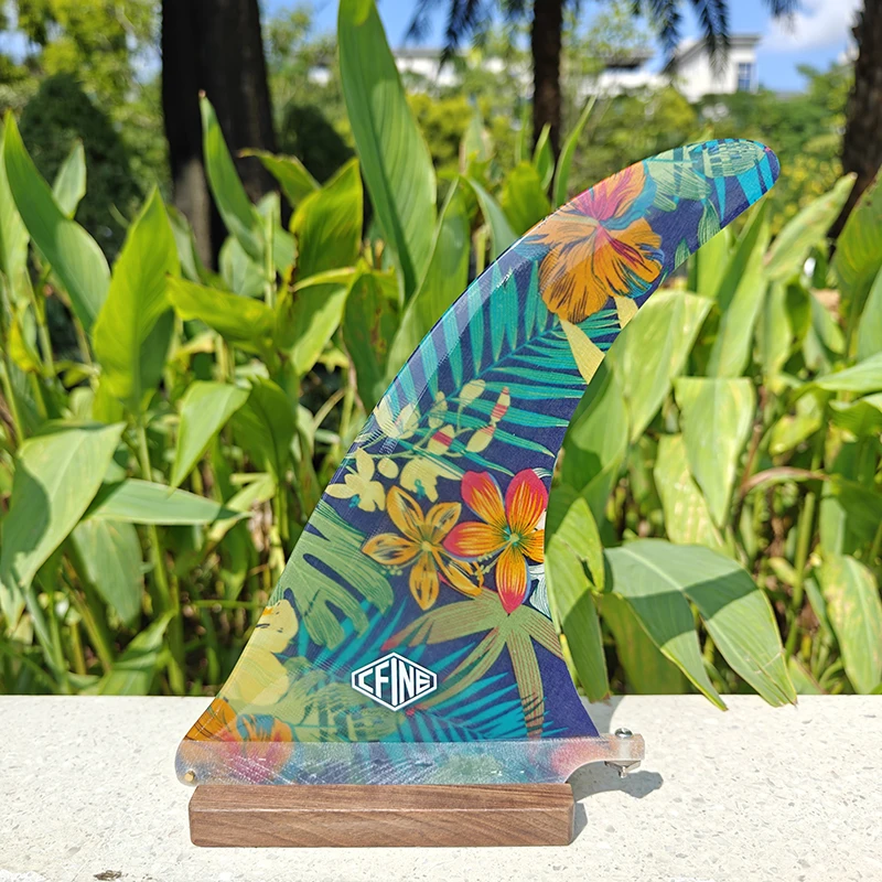 New big center fin 10&lsquo; longboard Fin fiberglass fabric inlay single fin for surfboard surfboard fin