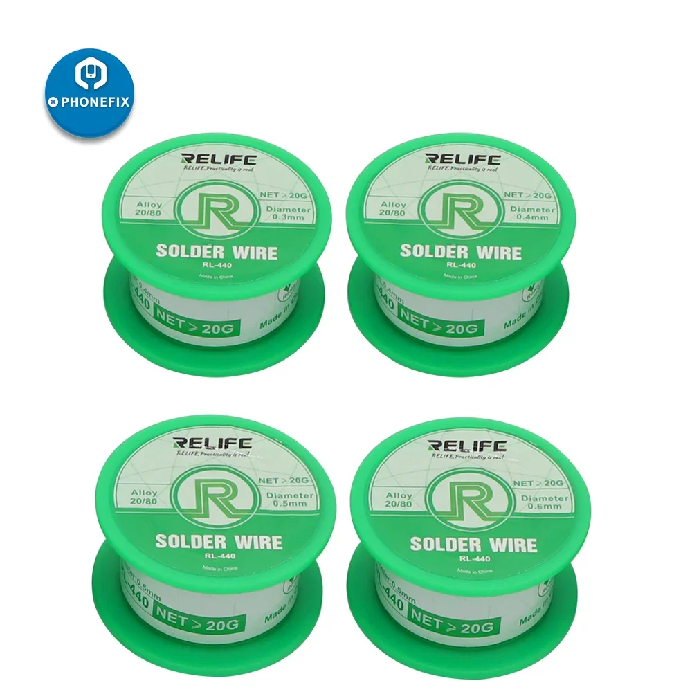 Soldering wire RELIFE 0.3/0.4/0.5/0.6mm Active Rosin Core Tin Wire 20g for Mobile Phone Motherboard BGA Welding Repair