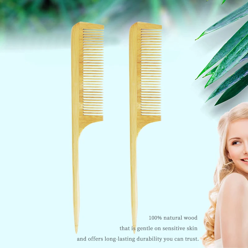 

Customized Logo Pointed Tail Hairdressing Wood Combs Hair Care Hair Combs For Women Men Curly Hair Comb