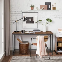 VASAGLE Computer Desk, Small Office Desk and Workstation, Work Desk for Home Office, Study, Bedroom,60 x 140 x 76 cm, Industrial