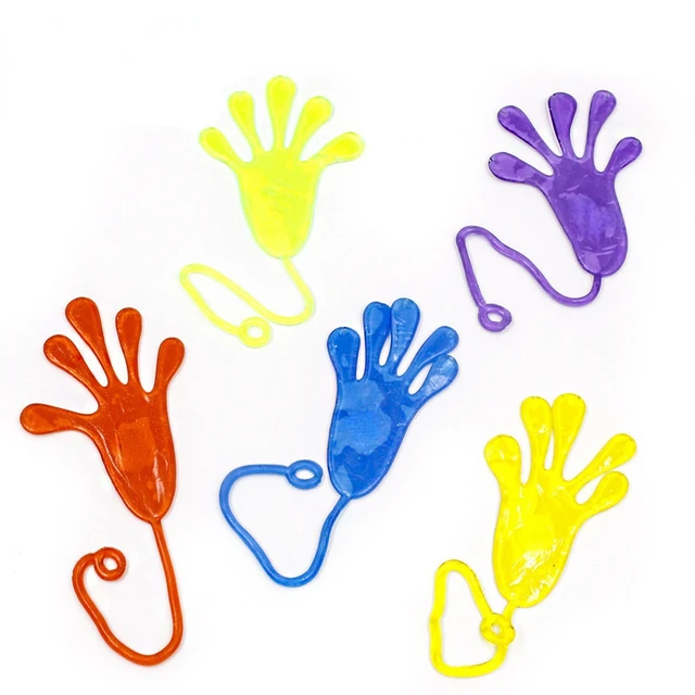 10Pcs Elastically stretchable sticky palm Climbing Tricky toys Kids Sticky Toys Funny Jokes Trick Toys Party детские игрушки 1