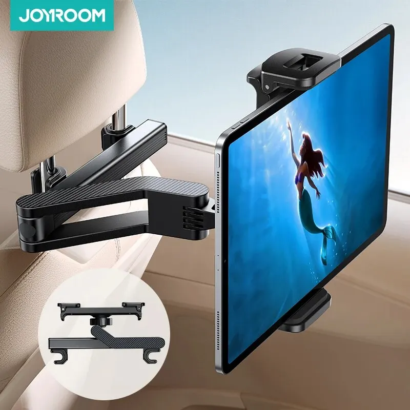 JOYROOM Tablet Holder for Car Headrest Folding Extension Arm iPad Holder for Car Backseat for Kids For 4.7-12.9" Phones iPad