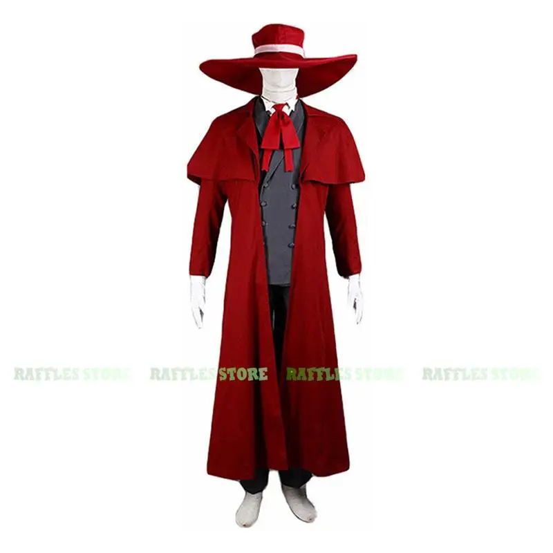 thumbnail image 1 of Disfraz de Cosplay de Alucard de Hellsing, cómic de anime, trinchera roja, Alucard Van, disfraz de sombrero de vampiro, disfraz de Carnaval de Halloween para hombre, 1 of 4