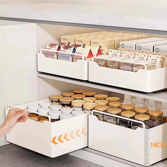 ใหม่ห้องครัวชั้นวางของตู้Organizerรางสไลด์ดึงห้องครัวประเภทลิ้นชักถาดเครื่องเทศกล่องRack 1