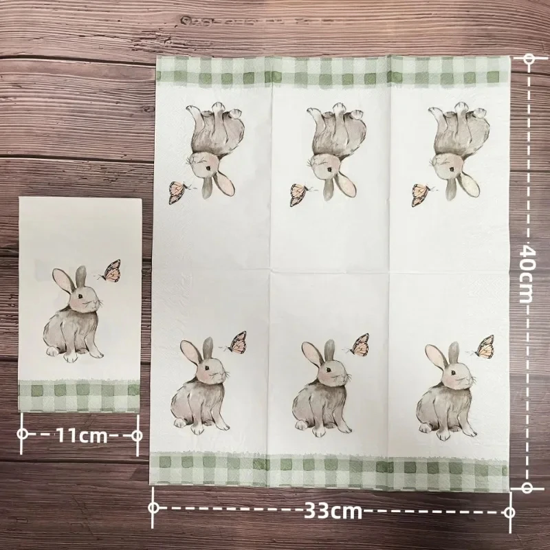 Easter Bunny Printed Napkins Butterfly Bone Bart Paper Birthday Party Decorations Disposable Colorful Decorative Printed Napkin