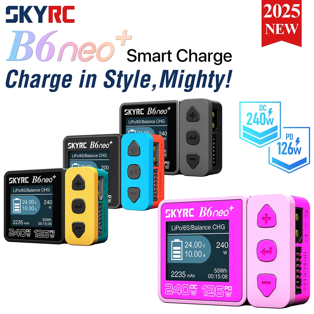 SKYRC B6neo / B6neo + LiPo cargador de equilibrio inteligente DC 200W PD 80W entrada para RC modelo coche barco avión