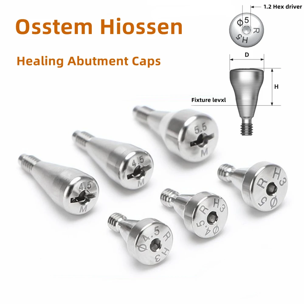 

5Pcs Dental Healing Abutment Cap Analog Cover Screw Regular Mini Fit Osstem Hiossen Healing Abut Implant Impression