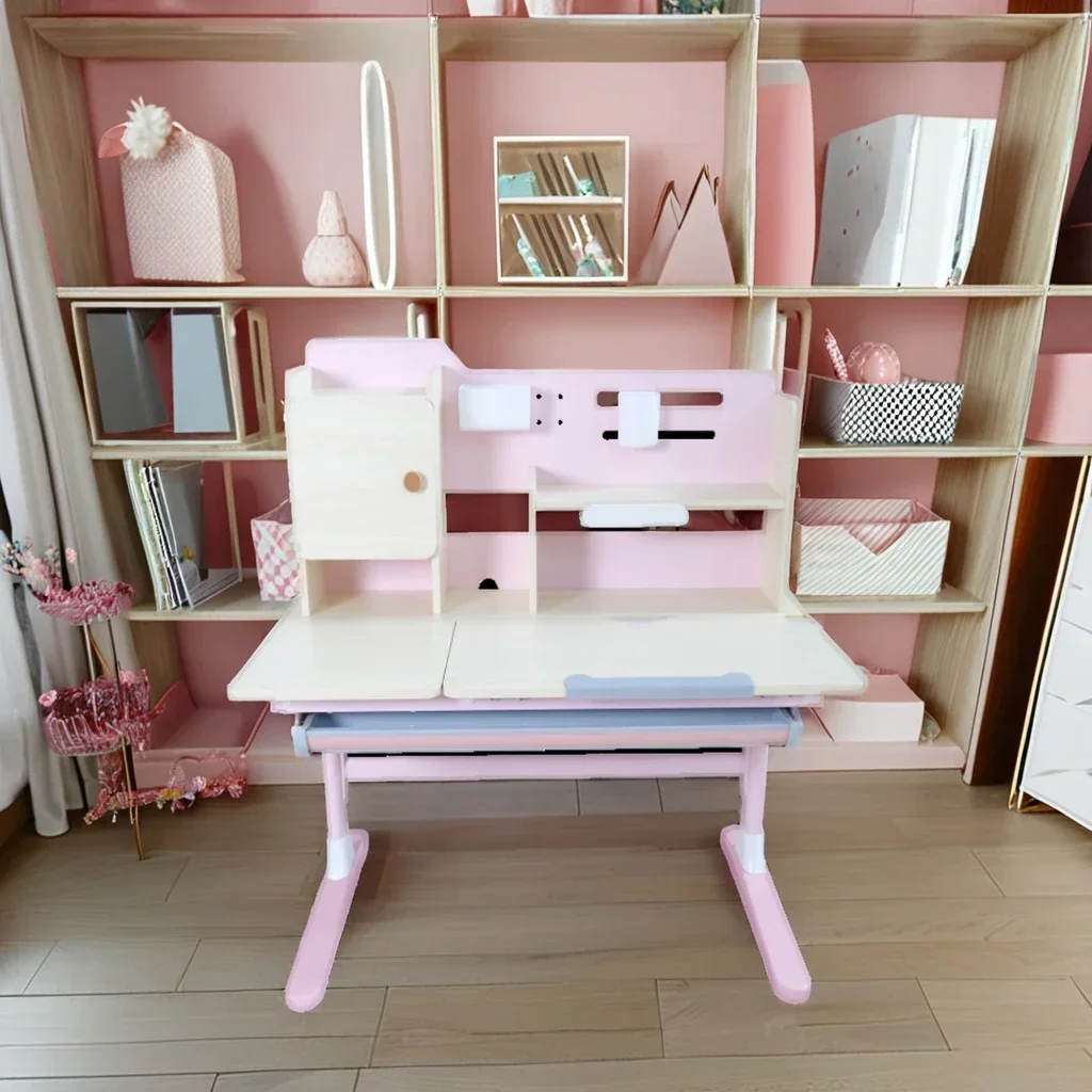 New Product Ergonomic Child Study Table Blue Pink 530 To 760mm Height Kids Study Desk