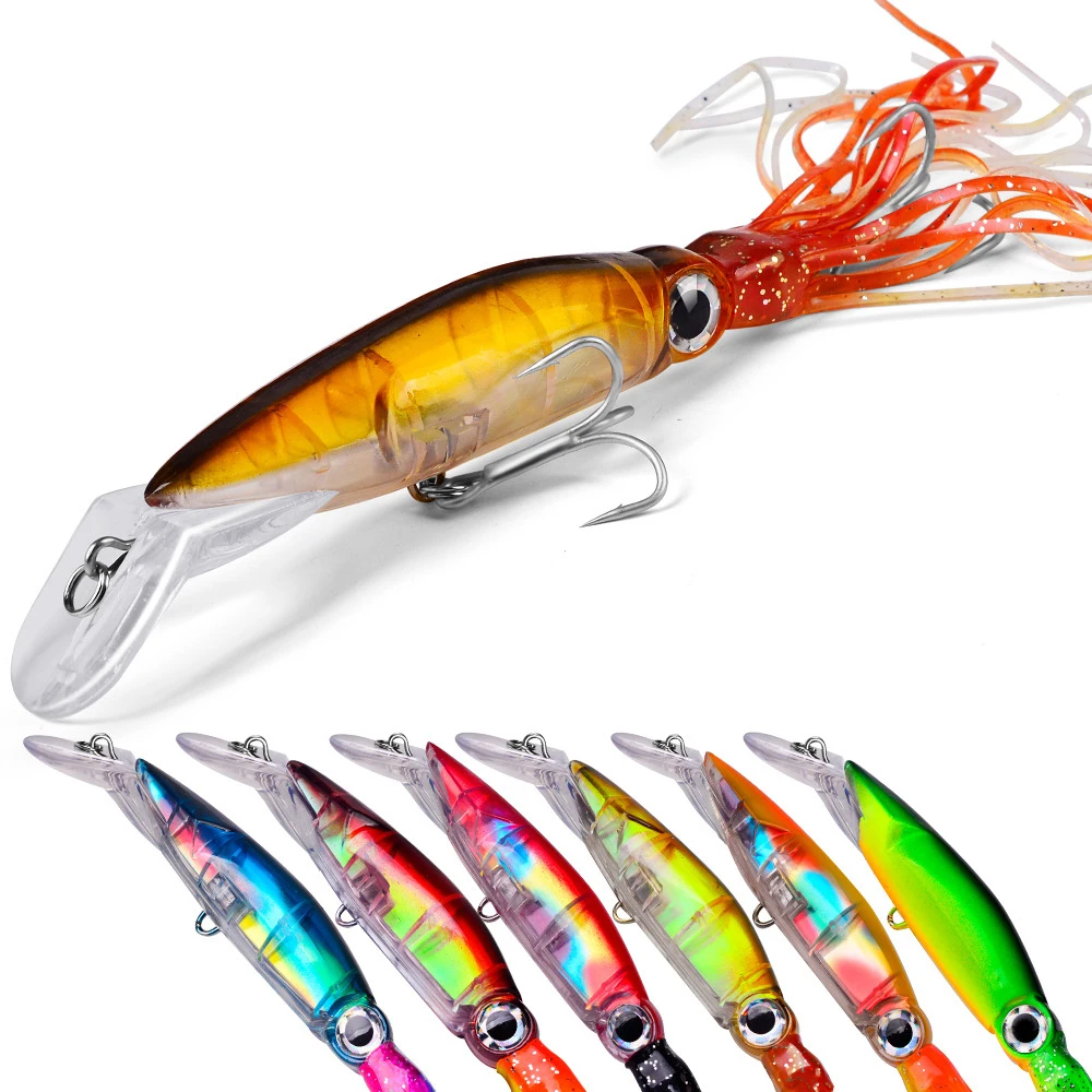 1Pc Fishs Bait Hard Bait Gancio In Acciaio Ad Alto Tenore Di Carbonio Octopus Crank Per Tonno Sea Allure Tools Octopus Fishing Lure 6 Colori Squid