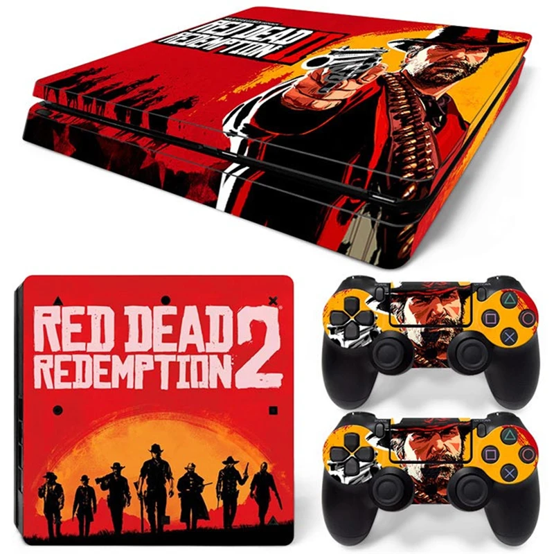 RED DEAD 1952 PS4 Slim Skin Sticker Decal Cover for ps4 slim Console and 2 Controllers skin Vinyl slim sticker Decal