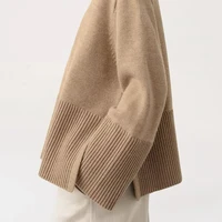 LUXURY-Sweater for Women, Casual Loose Blend, Round Neck, Long Sleeved Knit Top, Nordic Style, Spring and Winter, 2025 1