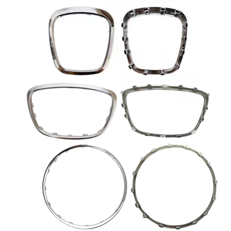 

For Audi A1A7 A5 A6 C6 Q7 Q5 A3 8P A4 B6 B7 B8 Chrome Steering Wheel Trim Emblem Badge Frame Cover Center Logo Ring Accessories