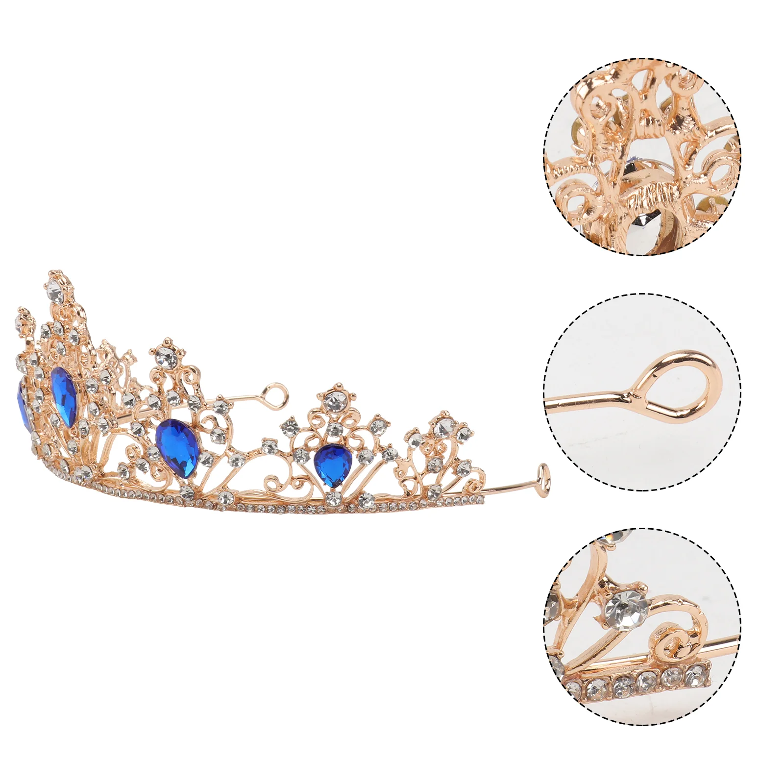 

Baroque Tiaras Crowns Brides Wedding Tiara Vintage Tiara for Wedding Prom, Blue