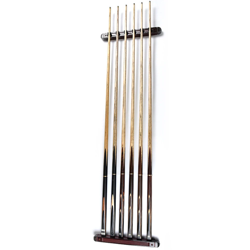 Wood Snooker Rod Hanging Bracket Wall-mounted 6-slot Snooker Billiard Pole Brackets Professional Tools Billiard Accessories