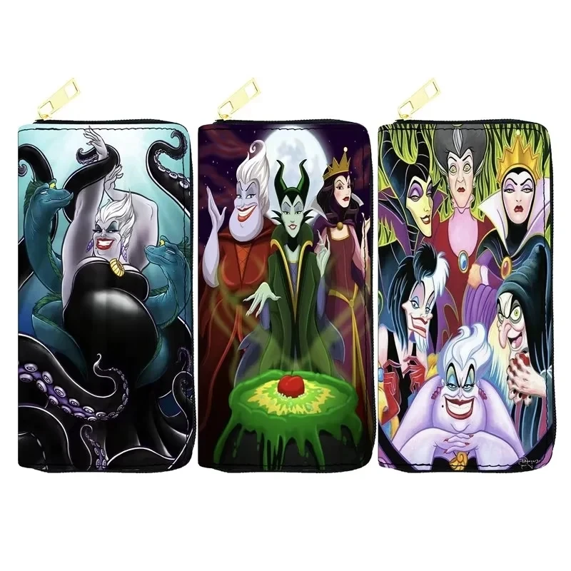 Disney Hocus Pocus Wallet Cartoon Maleficent Usura Witch Women Leather Zip Around Wallet Long Purse Credit Card Bag 3