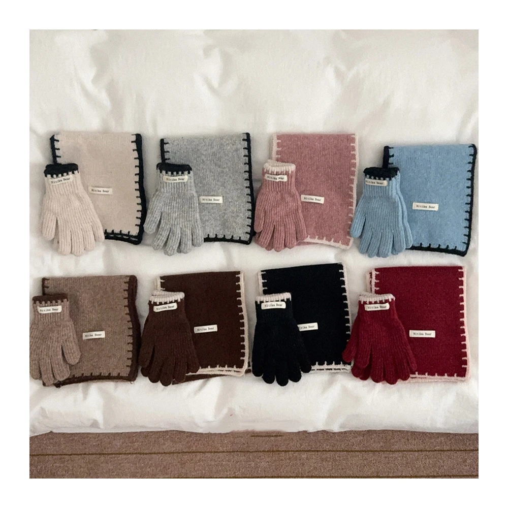 Warm Kids Knitted Gloves with Touchscreen Fingers for Winter