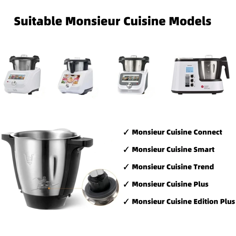 Kitchen tools blade cover 2 replacement blade sealing rings knife gasket seals for Monsieur Cuisine Edition Plus Connect Trend Smart