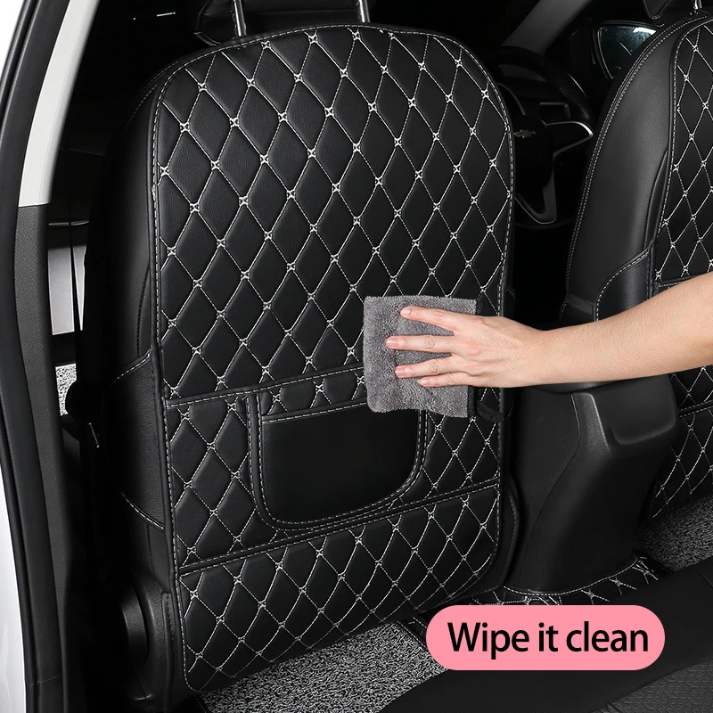 Car Seat Protector Universal Car Anti-Kick Mats PU Leather Auto Seat Back Protector Cover For Children Car Back Seat Anti-Dirty Pad Accessory