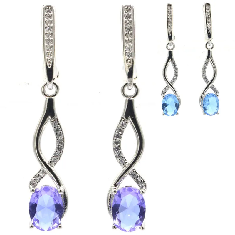 4g Customized 925 SOLID STERLING SILVER Earrings Luxury Changing Zultanitel Mystical Topaz Alexandrite Topaz White CZ Ladies Eng