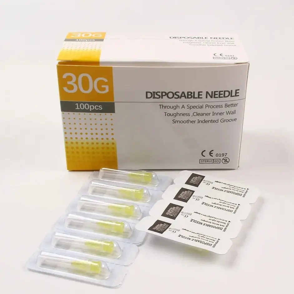 100Pcs/box 30G 4mm 8mm 13mm Disposable Needle Sterile Steel Tip Needle Painless Injector Micro Hypodermic Beauty Tool