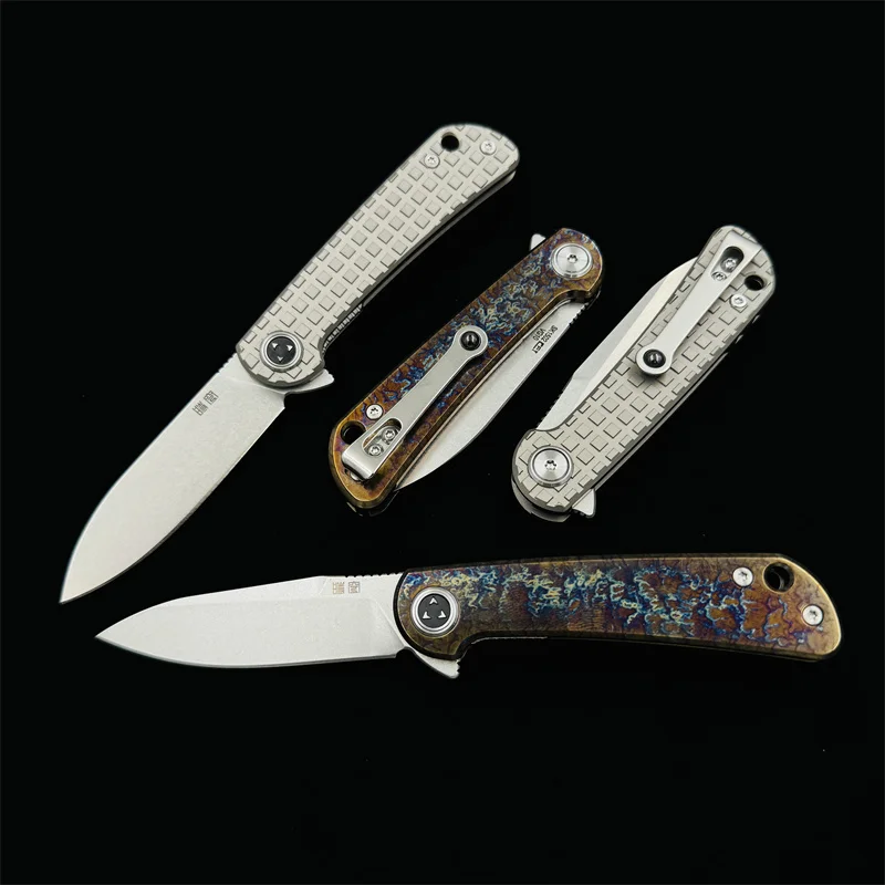 Space SK1502 Folding Knife VG10 Steel Titanium Handle Outdoor Camping Portable angling Knife tool EDC 5