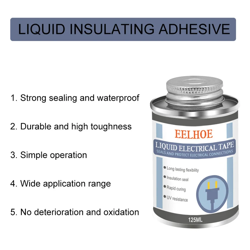 125ml Waterproof UV Protection Liquid Insulation Electrical Tape Tube Paste Rubber Fixed Dry Insulating Sealing Glue