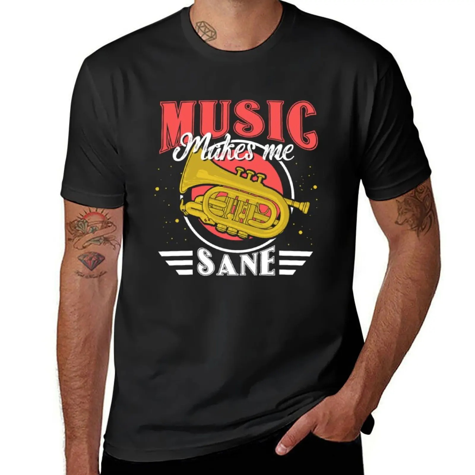 

Music Makes me Sane T-shirt aesthetic clothes boys animal print kawaii clothes t shirts for men cotton
