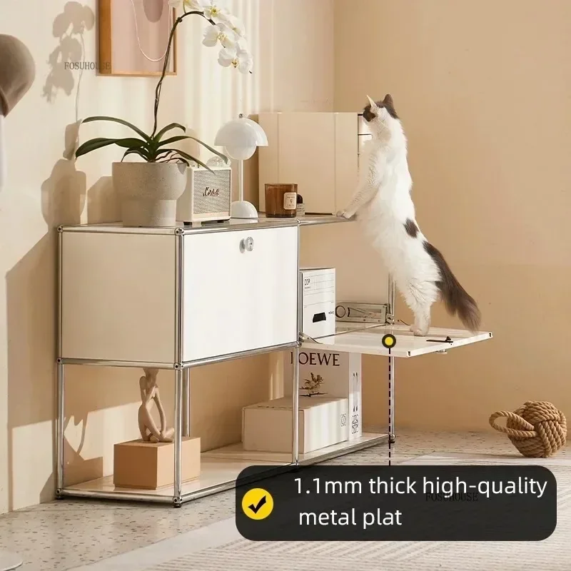 Nordic Storage Cabinet Sideboard Cabinet Storage Shelf Minimalist Module Modular DIY Furniture Stainless Steel Metal Board g l