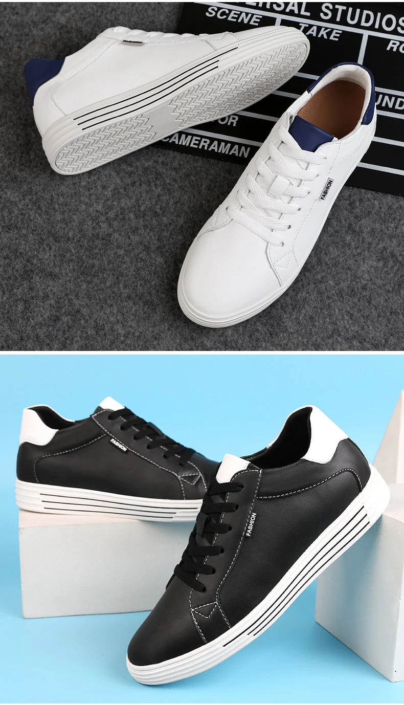 Männer Höhe Zunehmende Schuhe Weiche Aufzug Schuhe Kuh Leder Casual Turnschuhe Für Männliche Mode Lift Erhöhte Einlegesohle Größere Schuhe – Detail 11