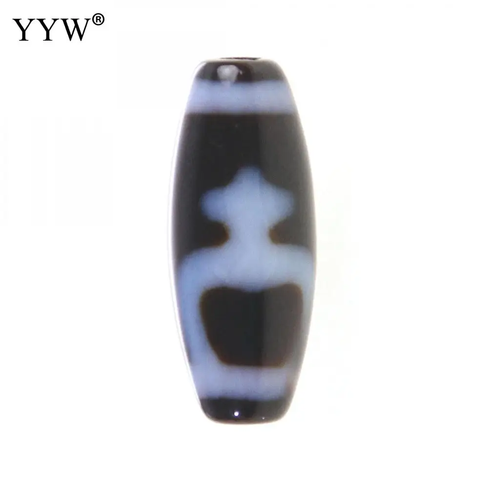 1pc 20x8mm Natural Tibetan Agated Onyx Dzi Beads Oval Chalcedony Bead Healing Jewelry For Making DIY Necklace Bracelet Bead