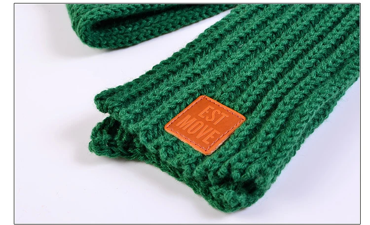 Winter Baby Scarfs Knitted Kids Neck Warmer Leather Lable Cross Children Boys Girls Scarves Baby Accessories 9*110cm