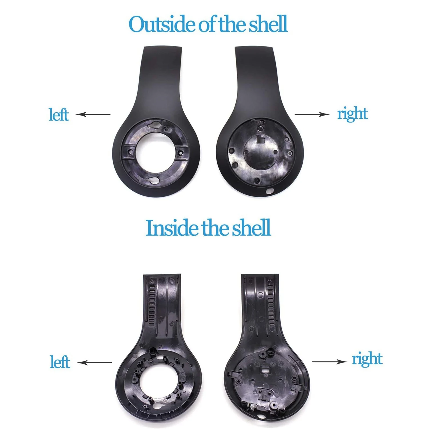 1 Paio Di Auricolari Guscio Esterno Reoplacement Per Beats Studio 3.0 Studio 3 Cuffie Wireless Parti Di Riparazione Nero