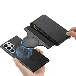 2 - in - 1 Detachable Magnetic Leather Wallet Case with Card Slots - Samsung Galaxy A13 (Black)