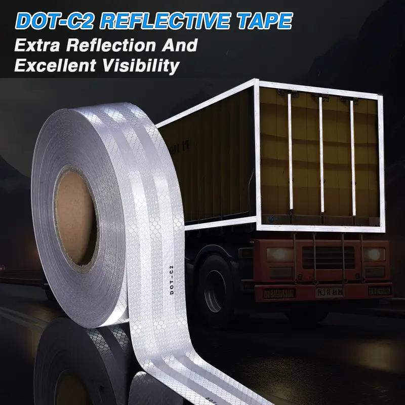 Car Truck Reflective Safety Tape Warning Night Light Waterproof Trailer Reflector Sticker For Car Truck Warning Safety - Image 2