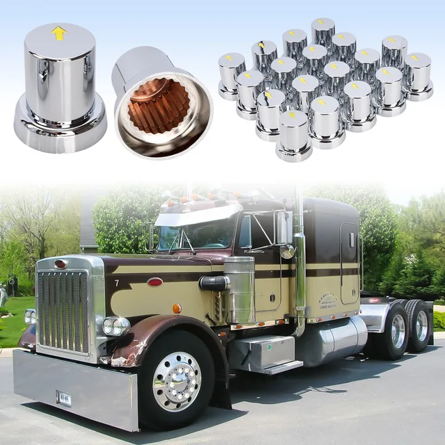 Copribulloni Per Ruote MGF - 40 Pezzi In Plastica Cromata, Diametro 32mm Per Camion E Rimorchi - Foto 7